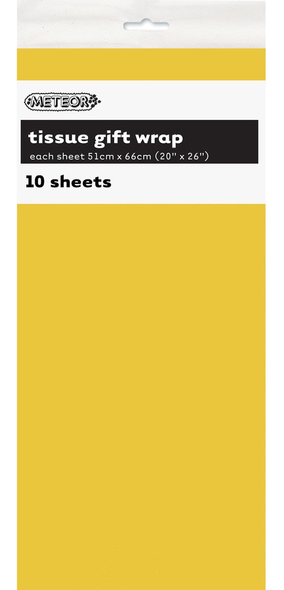TISSUE PAPER 51x66CM 10PK - SUNFLOWER YELLOW
