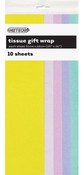 TISSUE PAPER 51x66CM 10PK - PASTEL ASSORTED