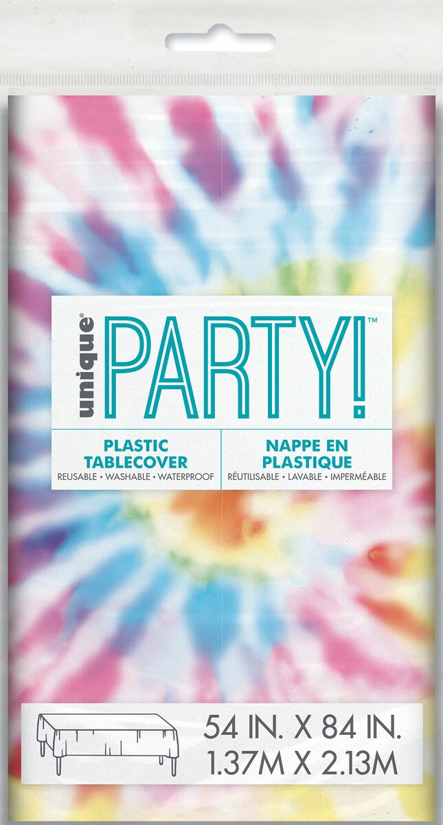 Tie Dye Swirl Printed Tablecover 1.37m x 2.13m (54" x 84")