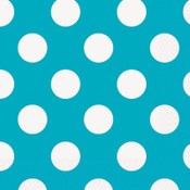 Beverage Napkins 16pk Dots Caribbean Teal