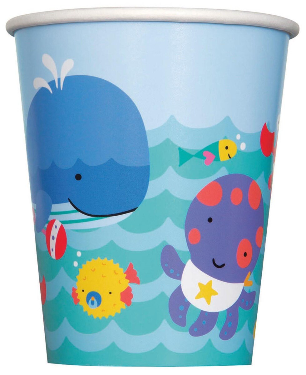 Paper Cups 270ml 8pk Under The Sea