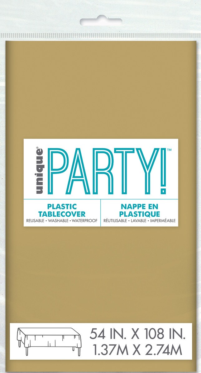 PLASTIC TABLECLOTH 1.37x2.74M - GOLD