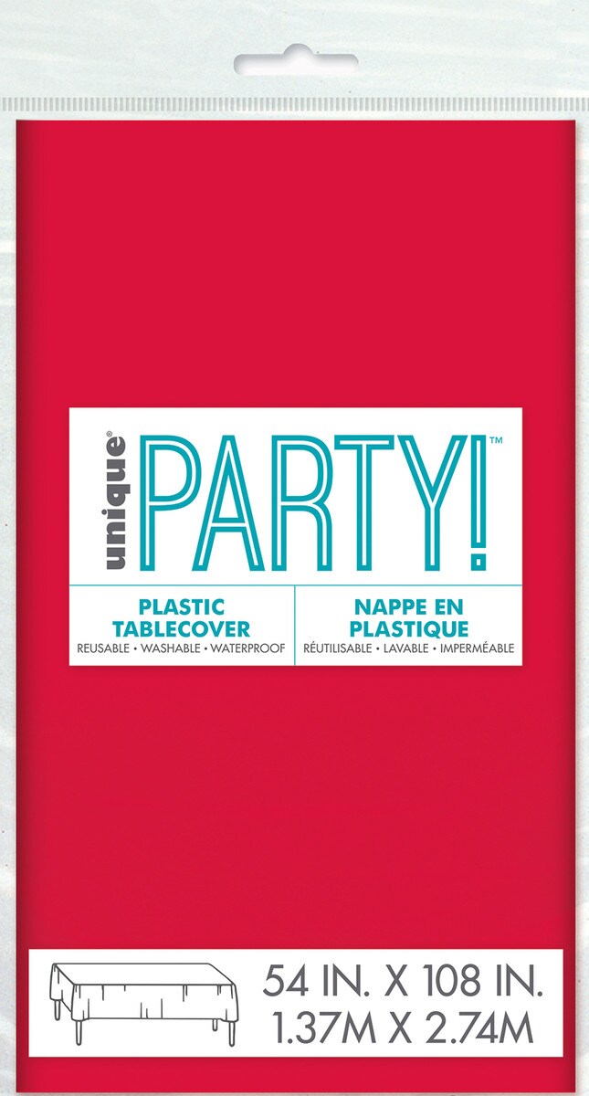 PLASTIC TABLECLOTH 1.37x2.74M - RED