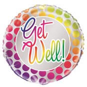 Foil Balloon 45cm Round Rainbow Get Well