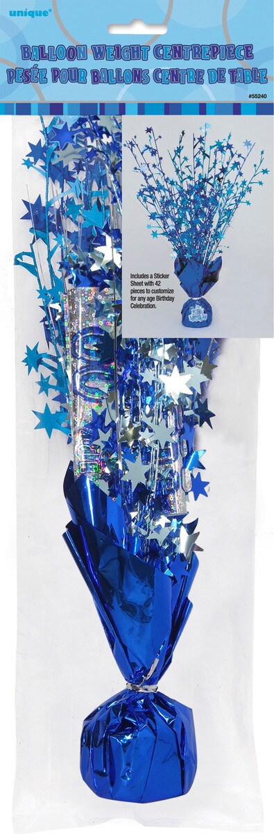 Glitz Blue Foil Balloon Weight And Sticker Sheet