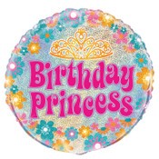 Foil Balloon 45cm Round Princess Prism