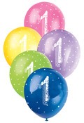 Balloons 30cm 5pk Printed Pearl Asst 1