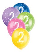 Balloons 30cm 5pk Printed Pearl Asst 2