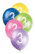 Balloons 30cm 5pk Printed Pearl Asst 3
