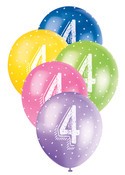 Balloons 30cm 5pk Printed Pearl Asst 4