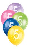 Balloons 30cm 5pk Printed Pearl Asst 5