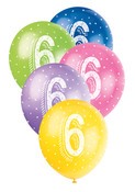 Balloons 30cm 5pk Printed Pearl Asst 6