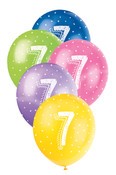 Balloons 30cm 5pk Printed Pearl Asst 7