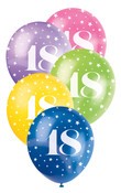 Balloons 30cm 5pk Printed Pearl Asst 18