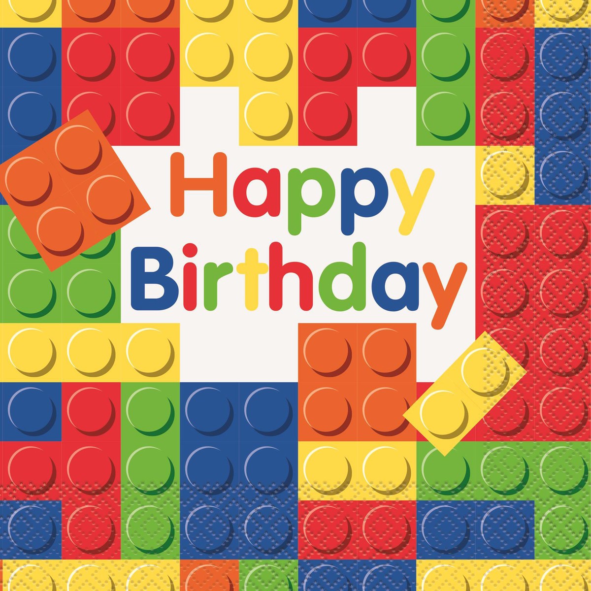 Building Blocks 16pklun Napkins