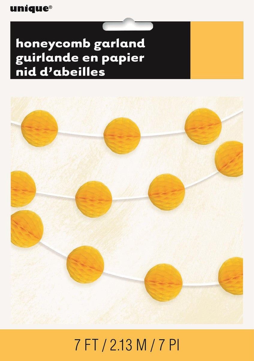 Honeycomb Ball Garland - Yellow