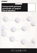 Honeycomb Ball Garland - White
