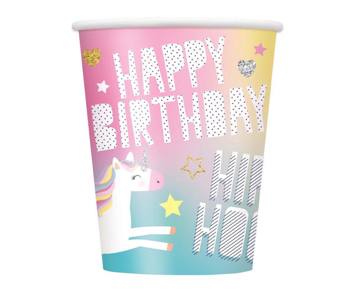 UNICORN 8 X 9OZ CUPS