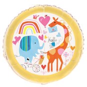 Foil Balloon 45cm Round Zoo Baby