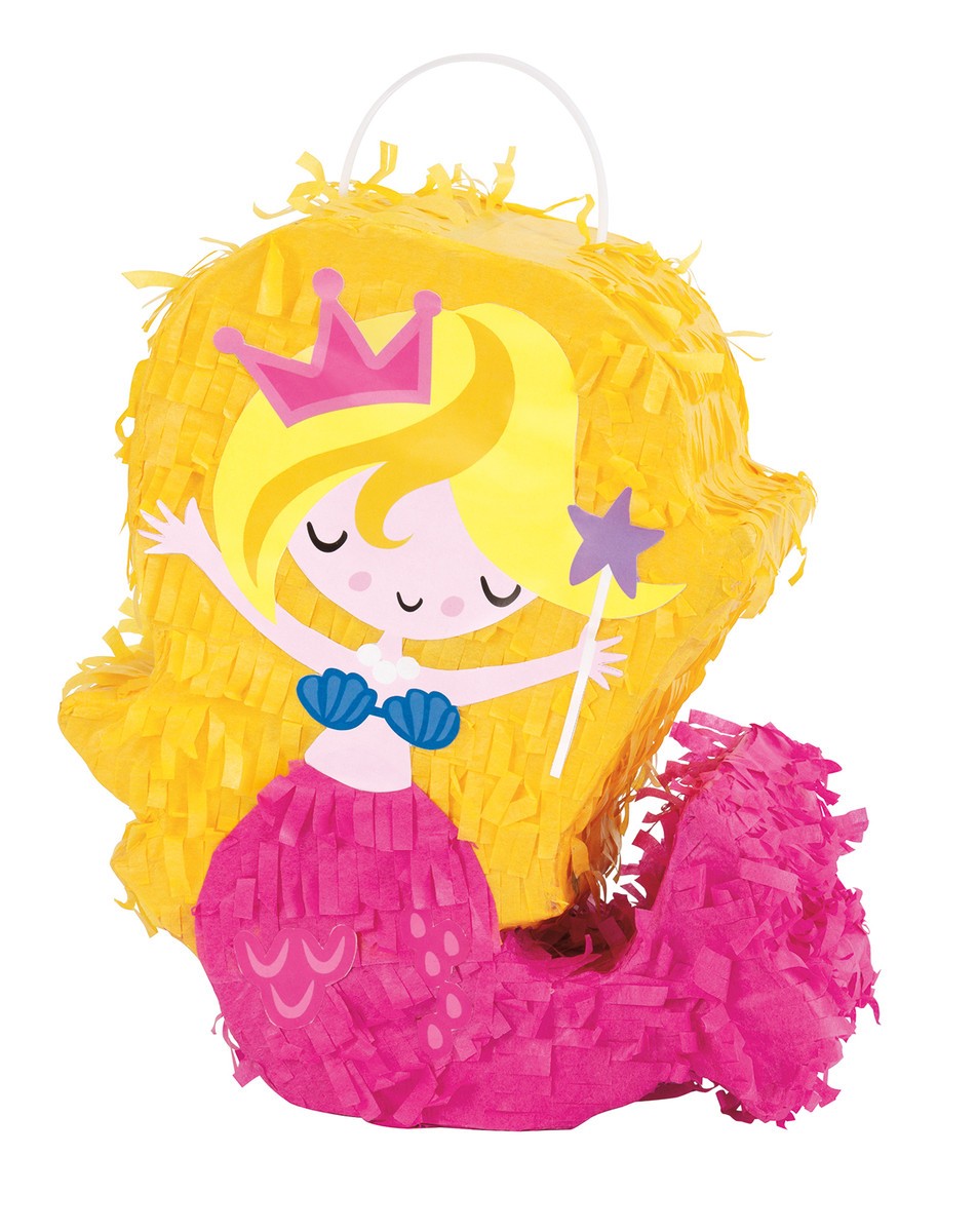 Mini Pinata Mermaid Decoration 19cm H x 17cm W (7.5" x 6.75")