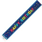 Peppy Birthday "Happy Birthday" Foil Banner 3.65m (12')