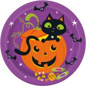 Paper Plates 21.9cm 8pk Cat & Pumpkin