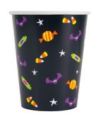 Paper Cups 270ml 8pk Cat & Pumpkin