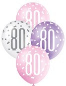 Balloons 30cm 6pk - Pink Purple White Assorted 80