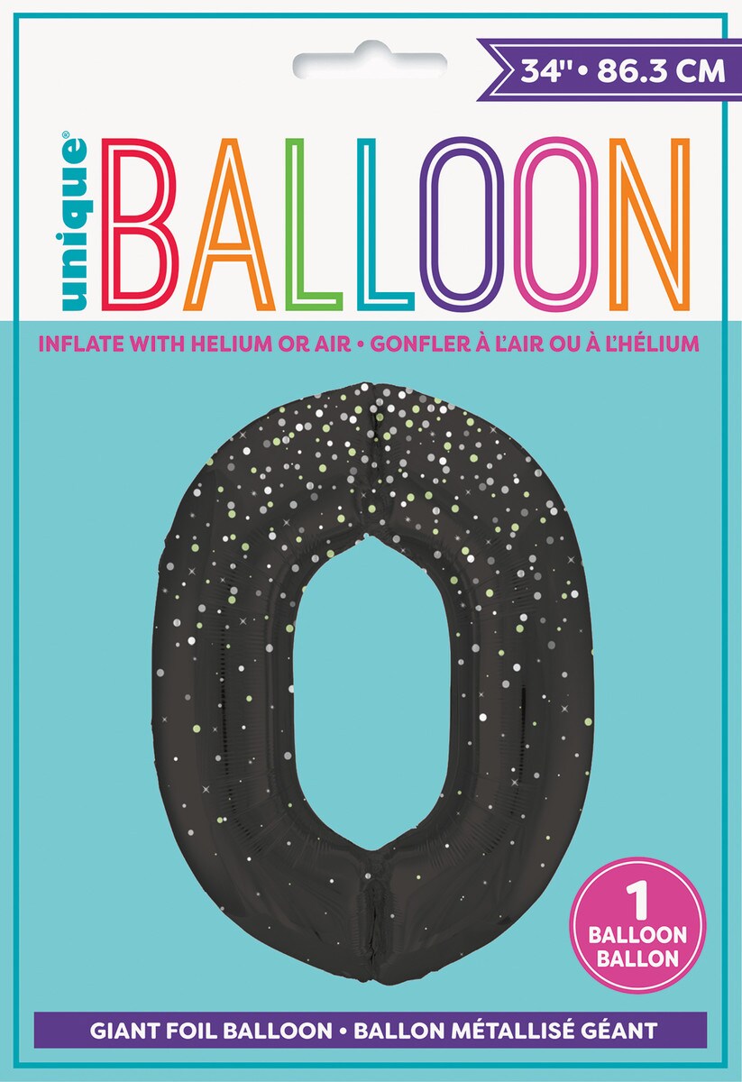 Balloon Giant Number 86cm Prism - Black 0