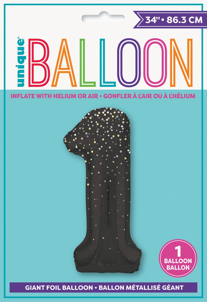 Balloon Giant Number 86cm Prism - Black 1