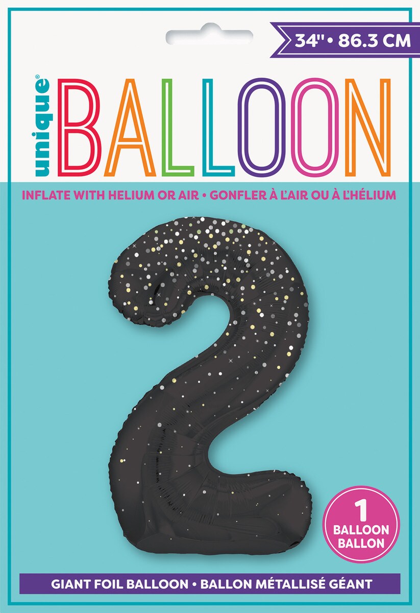 Balloon Giant Number 86cm Prism - Black 2