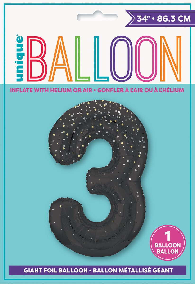 Balloon Giant Number 86cm Prism - Black 3