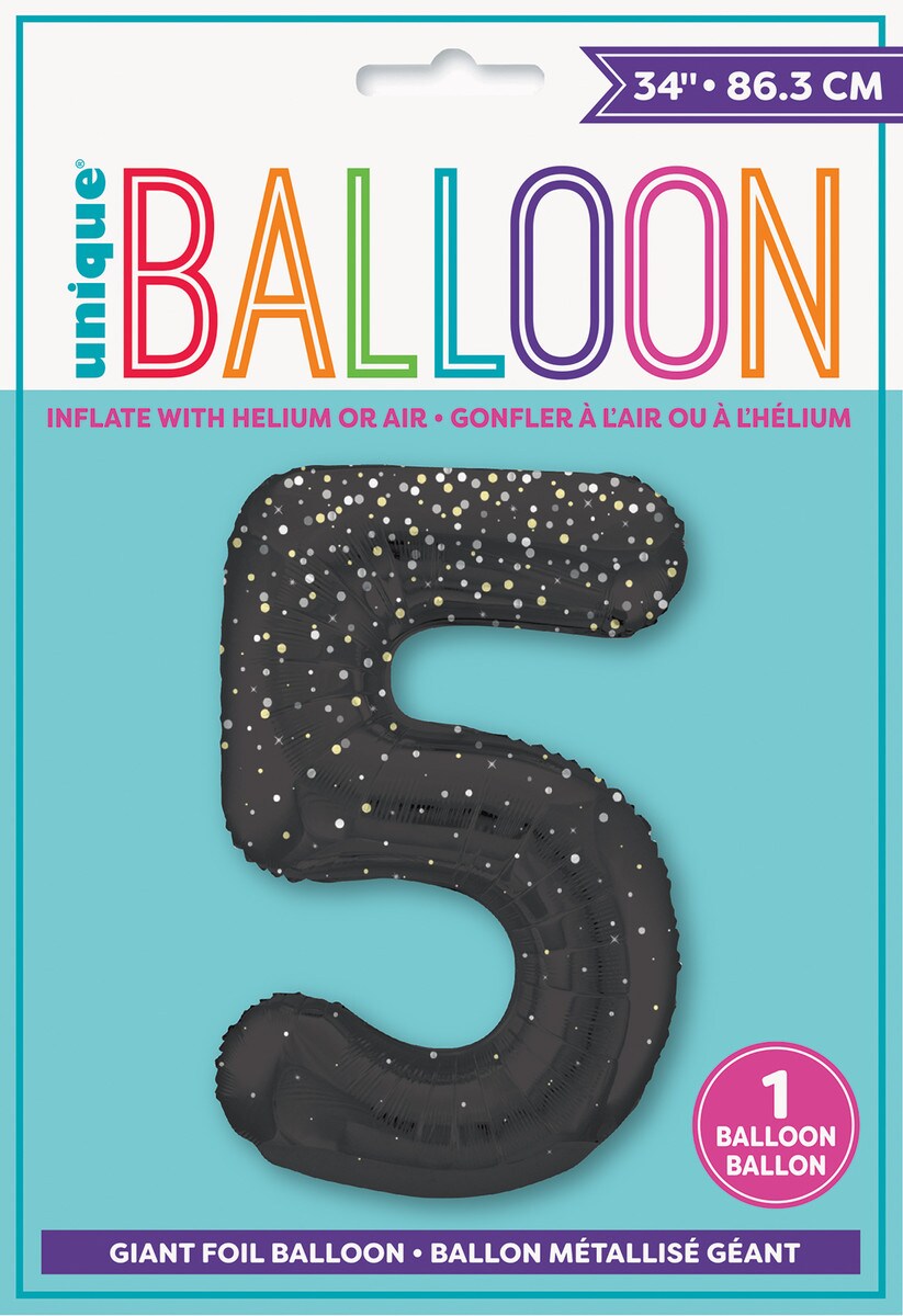 Balloon Giant Number 86cm Prism - Black 5