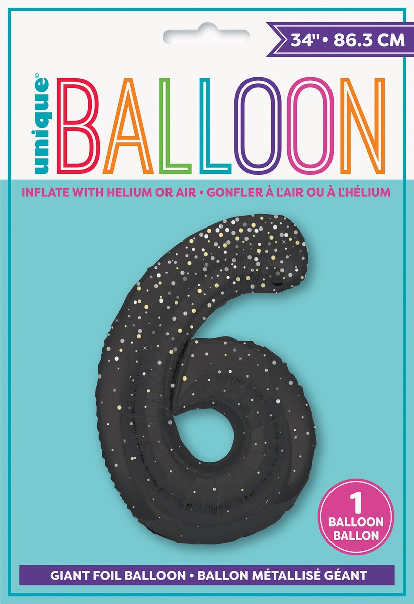 Balloon Giant Number 86cm Prism - Black 6