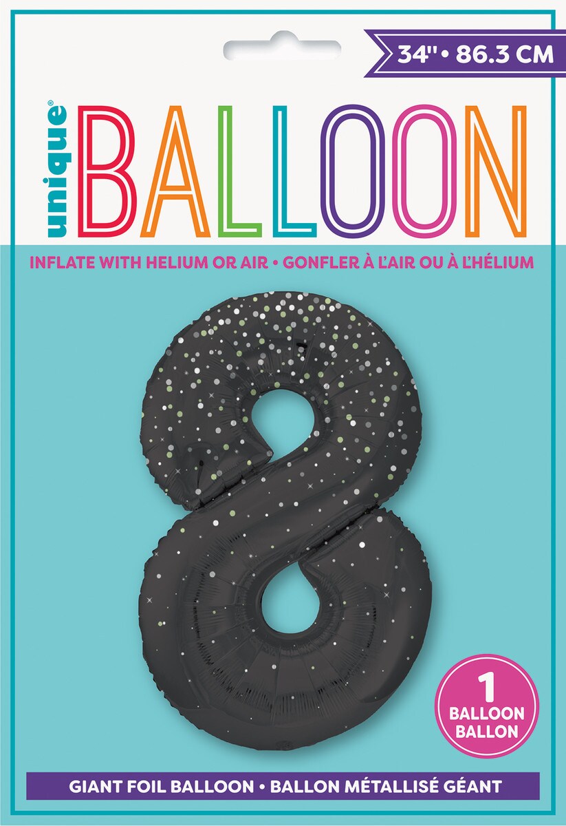 Balloon Giant Number 86cm Prism - Black 8