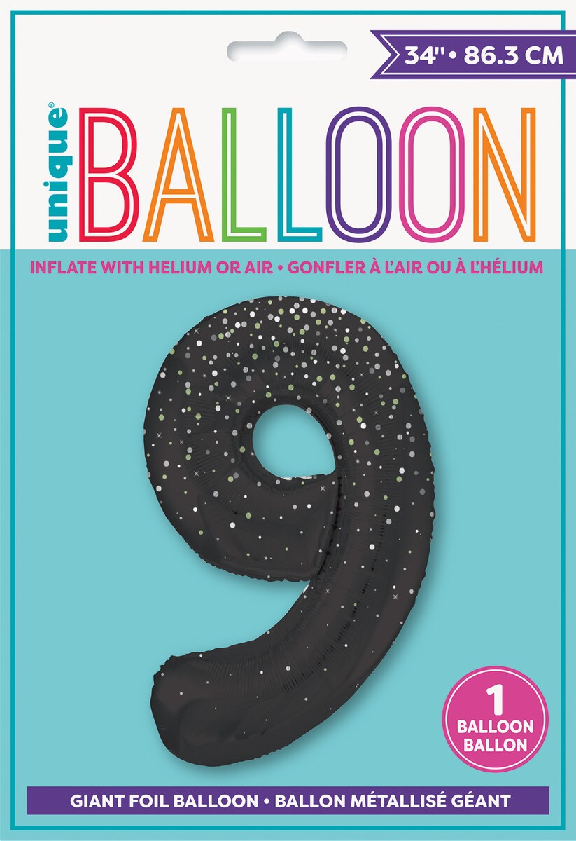Balloon Giant Number 86cm Prism - Black 9