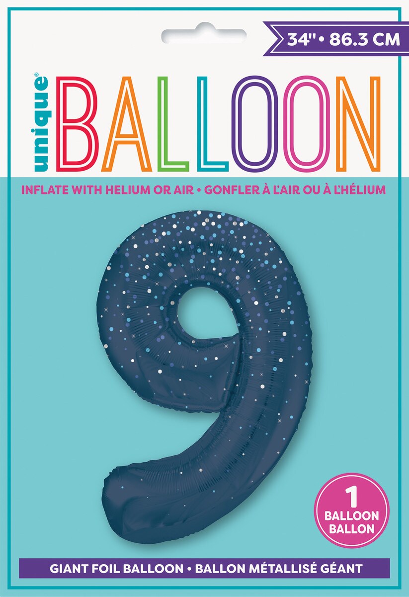 Balloon Giant Number 86cm Prism - Blue 9