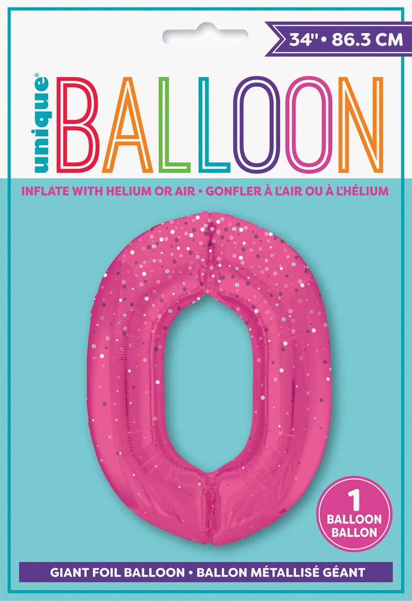 Balloon Giant Number 86cm Prism - Pink 0