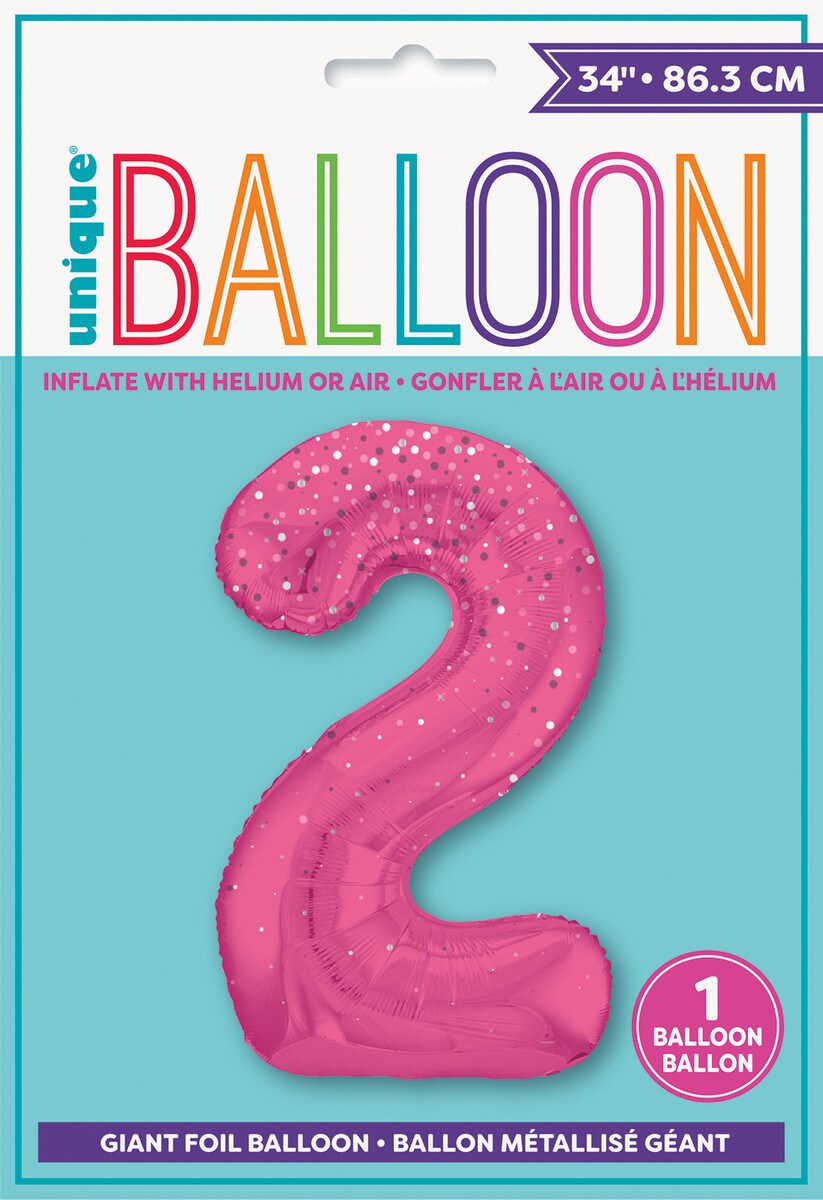 Balloon Giant Number 86cm Prism - Pink 2