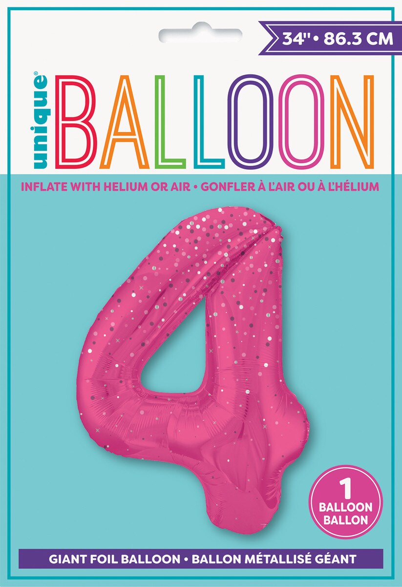 Balloon Giant Number 86cm Prism - Pink 4