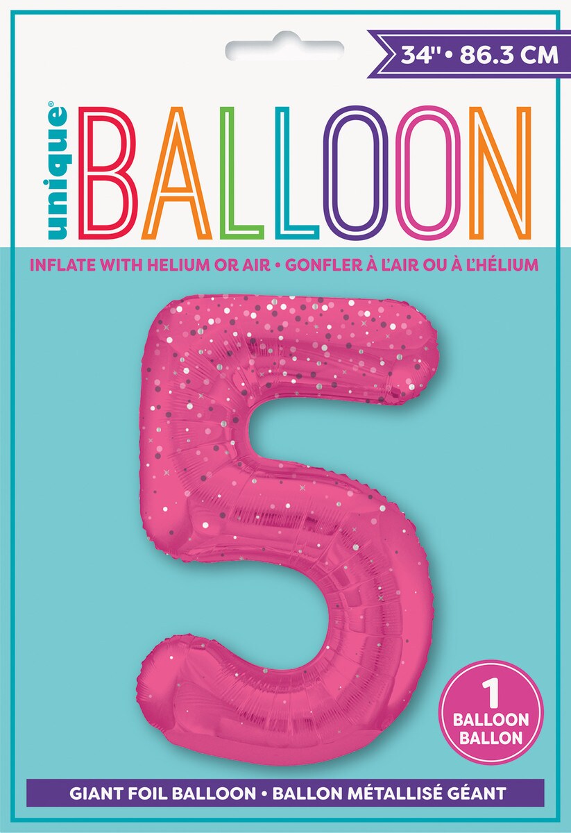 Balloon Giant Number 86cm Prism - Pink 5