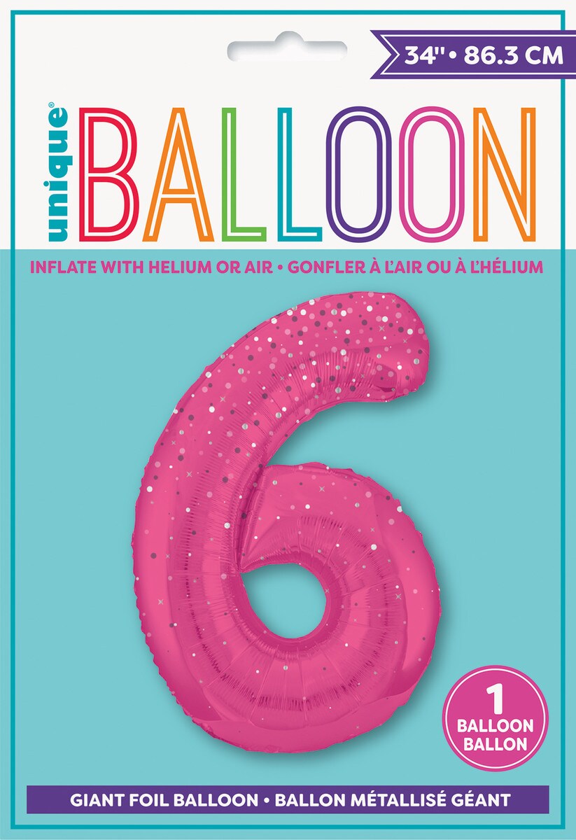 Balloon Giant Number 86cm Prism - Pink 6