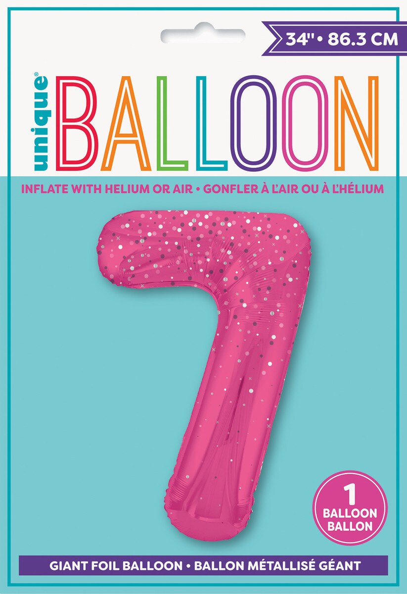 Balloon Giant Number 86cm Prism - Pink 7