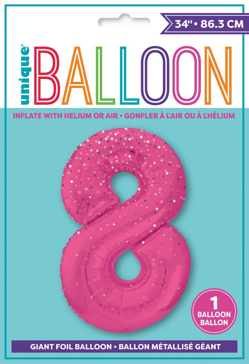 Balloon Giant Number 86cm Prism - Pink 8