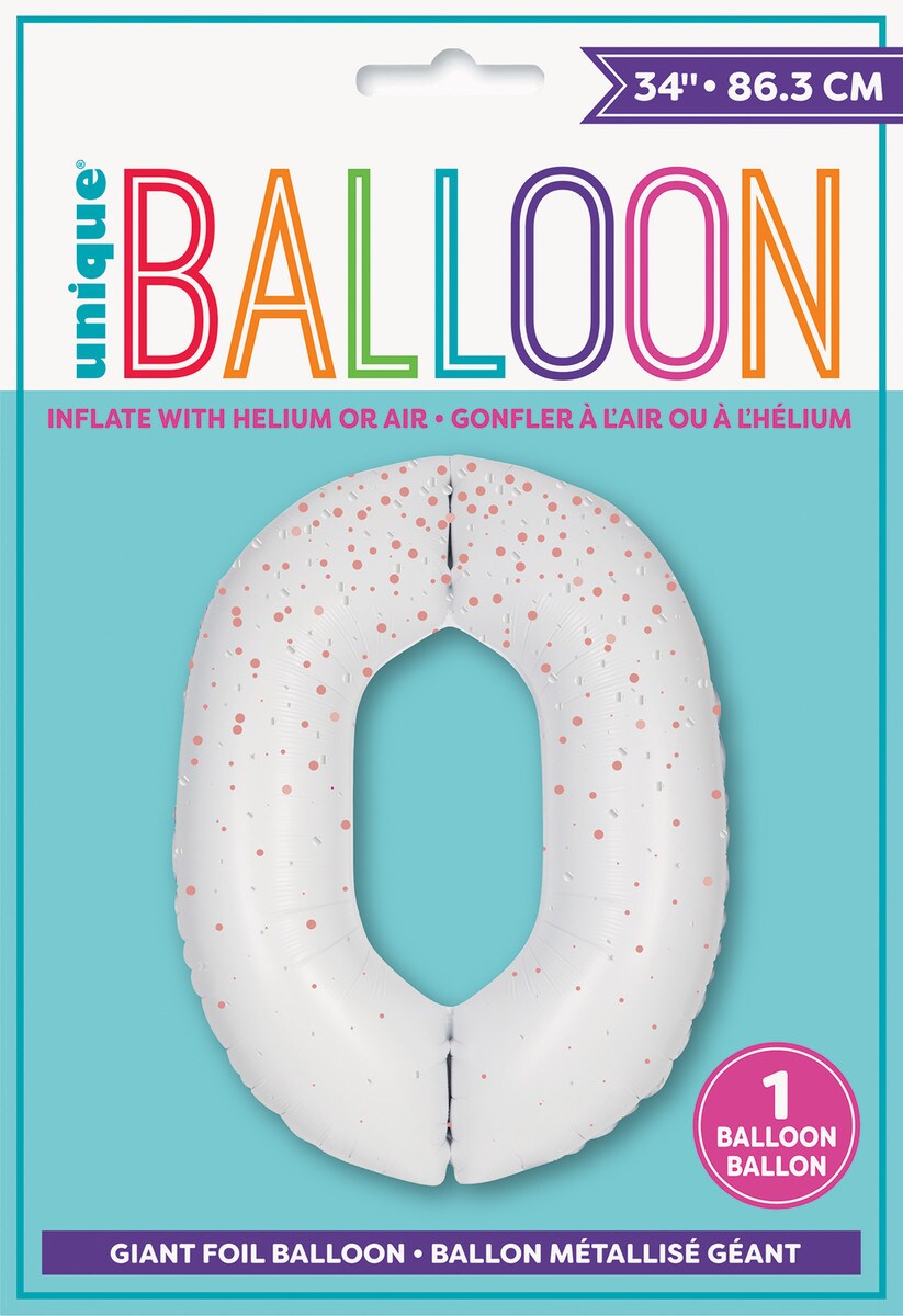 Balloon Giant Number 86cm Prism - White/Rose Gold 0