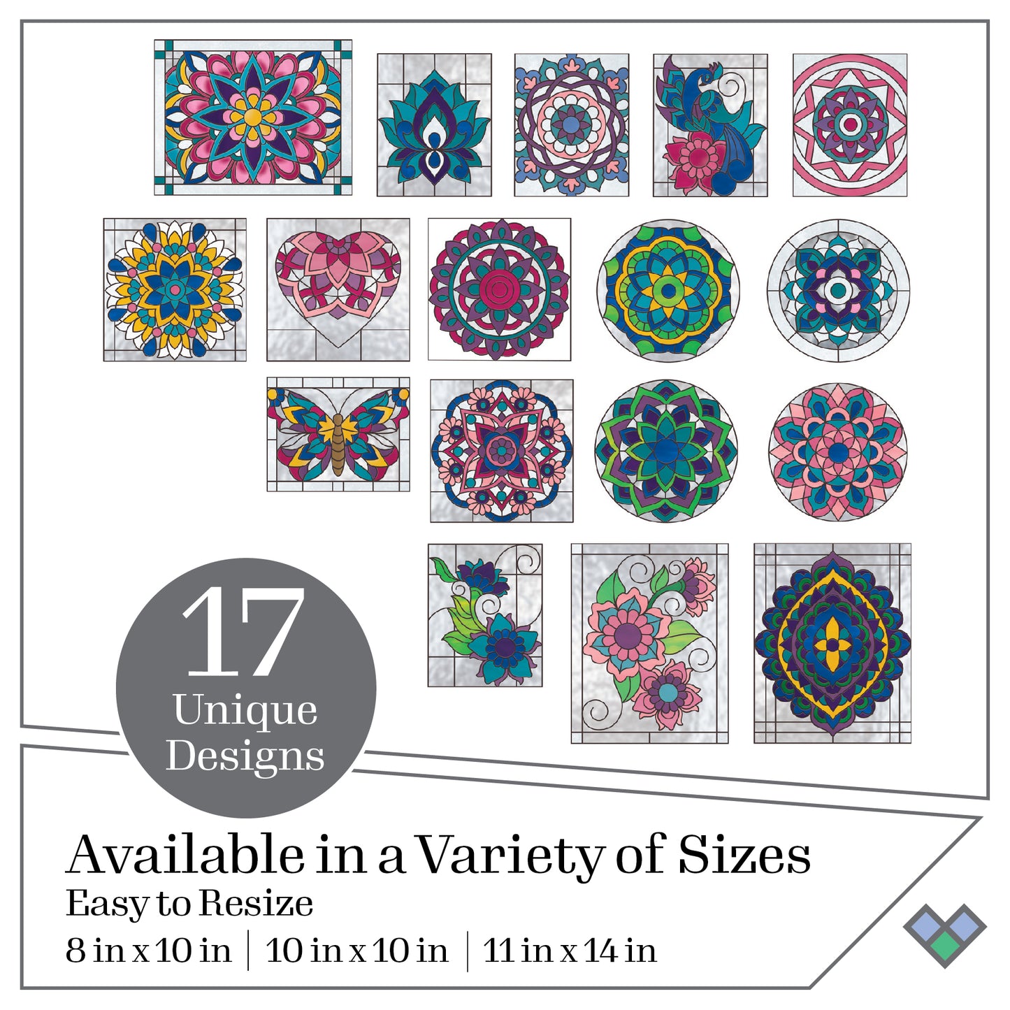 Plaid Gallery Glass Pattern Pack Mandala Pk 17 19771