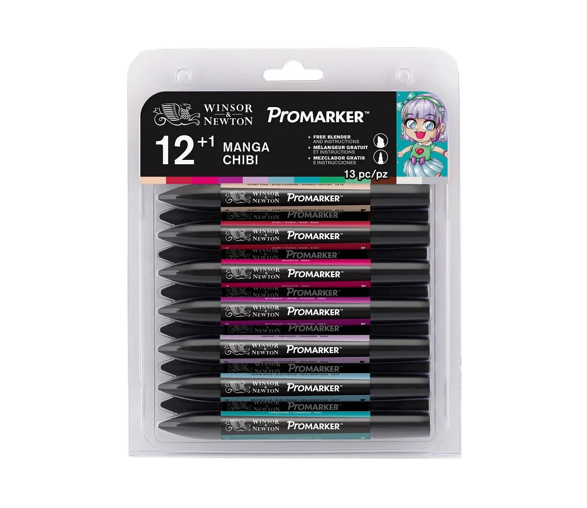 Winsor & Newton Promarker 12+1 Manga Chibi