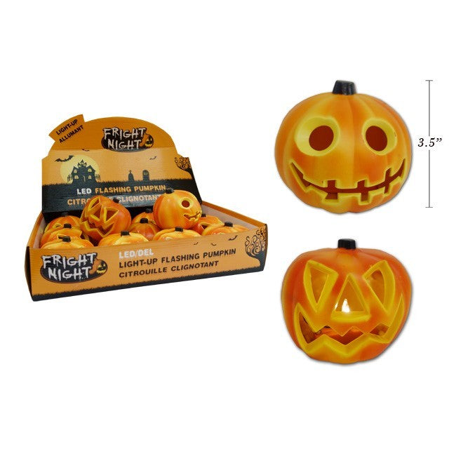Halloween Lightup Pumpkin & Skull 3inch 2 Assorted