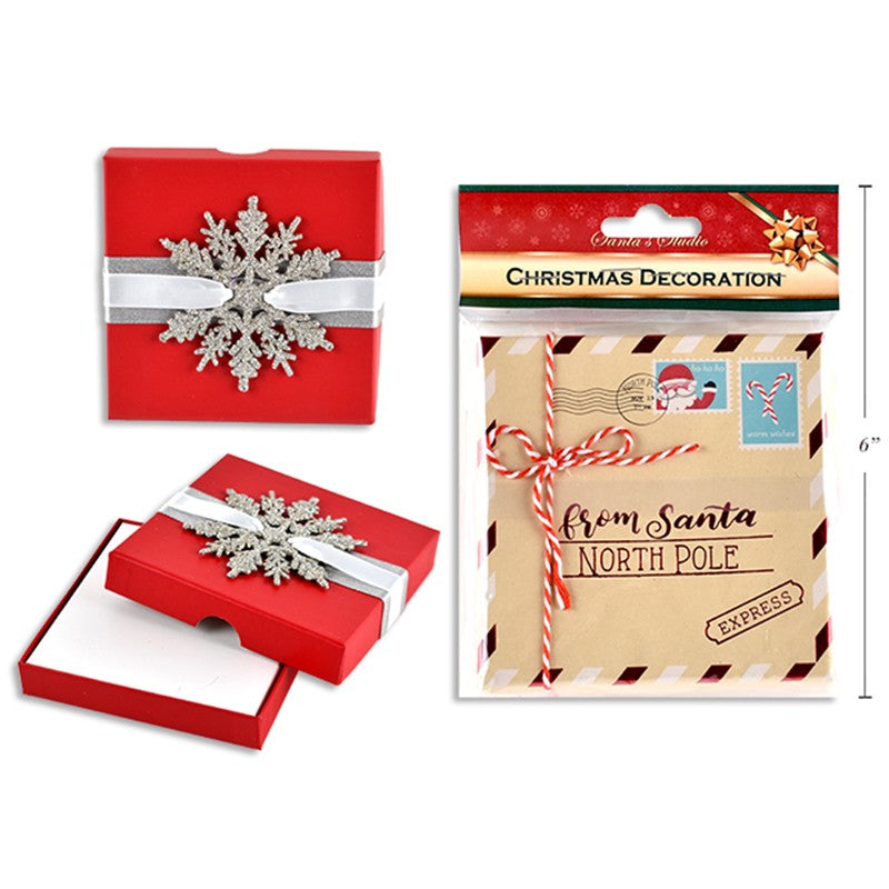 Christmas Gift Card Box 10cm W/tip-on 2assorted