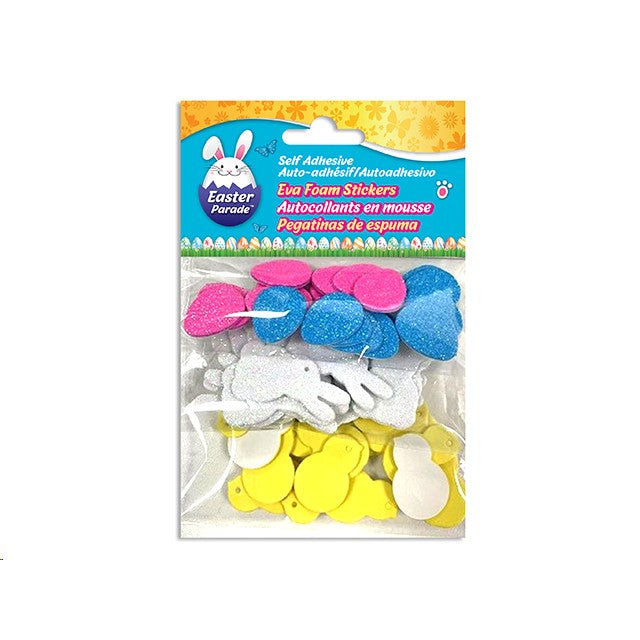 Easter Eva Foam Stickers 56Pcs 12G 3Asst/Pk